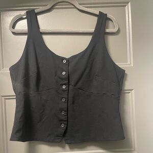 A new day Black Button-Up Women's XL vest Top